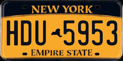 NY license plate HDU5953