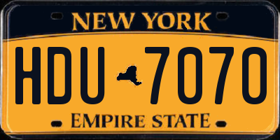 NY license plate HDU7070