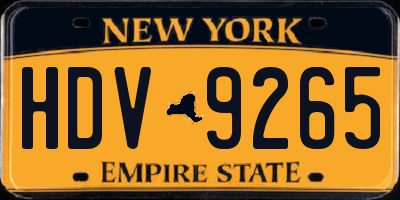 NY license plate HDV9265