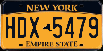 NY license plate HDX5479