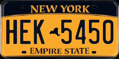 NY license plate HEK5450