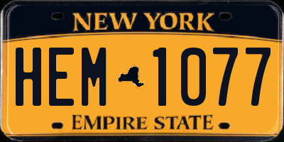 NY license plate HEM1077