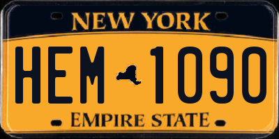 NY license plate HEM1090
