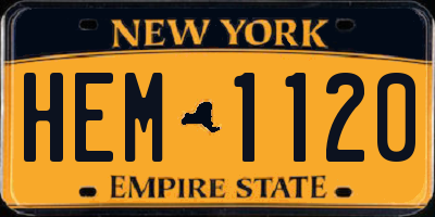 NY license plate HEM1120