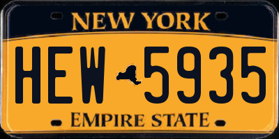 NY license plate HEW5935