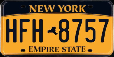 NY license plate HFH8757