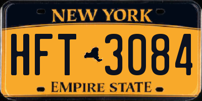 NY license plate HFT3084