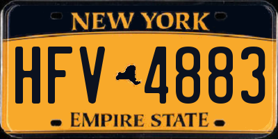 NY license plate HFV4883