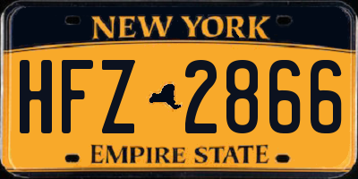 NY license plate HFZ2866