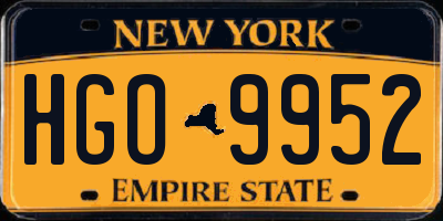 NY license plate HGO9952