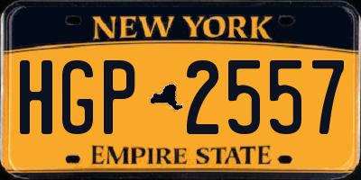 NY license plate HGP2557