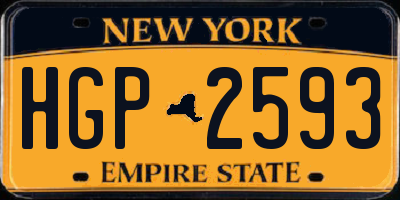 NY license plate HGP2593