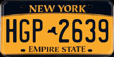 NY license plate HGP2639