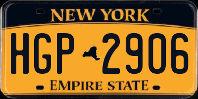 NY license plate HGP2906