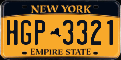 NY license plate HGP3321