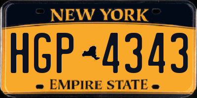 NY license plate HGP4343