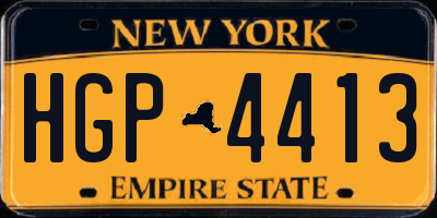NY license plate HGP4413