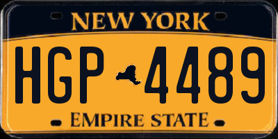 NY license plate HGP4489