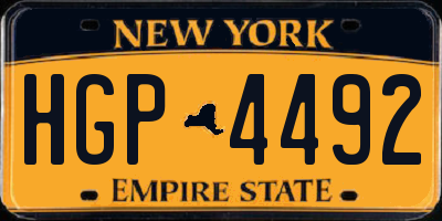 NY license plate HGP4492