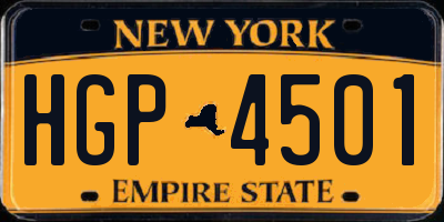 NY license plate HGP4501