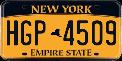 NY license plate HGP4509