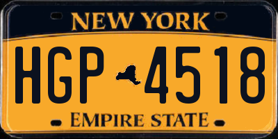 NY license plate HGP4518