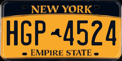 NY license plate HGP4524