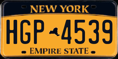 NY license plate HGP4539