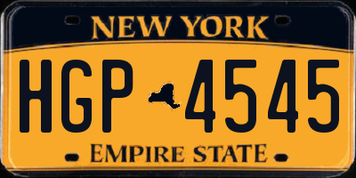 NY license plate HGP4545