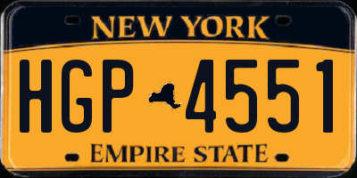 NY license plate HGP4551