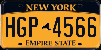 NY license plate HGP4566