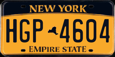 NY license plate HGP4604