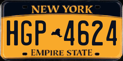 NY license plate HGP4624