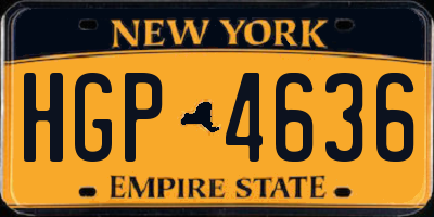 NY license plate HGP4636