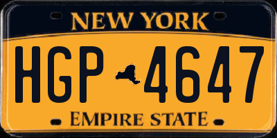 NY license plate HGP4647