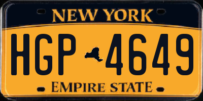 NY license plate HGP4649