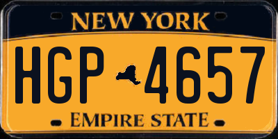 NY license plate HGP4657