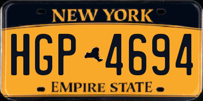 NY license plate HGP4694