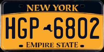 NY license plate HGP6802