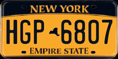 NY license plate HGP6807