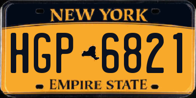 NY license plate HGP6821