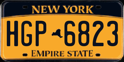 NY license plate HGP6823