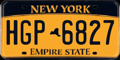 NY license plate HGP6827