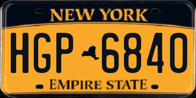 NY license plate HGP6840