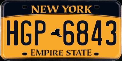NY license plate HGP6843