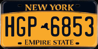NY license plate HGP6853
