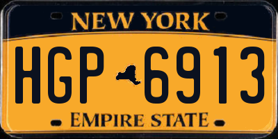 NY license plate HGP6913