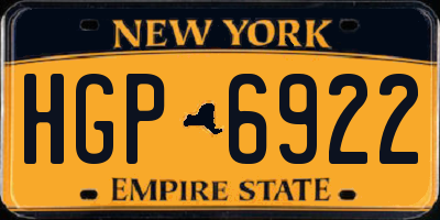 NY license plate HGP6922