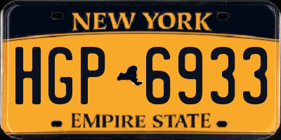 NY license plate HGP6933