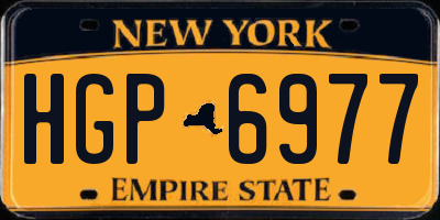 NY license plate HGP6977
